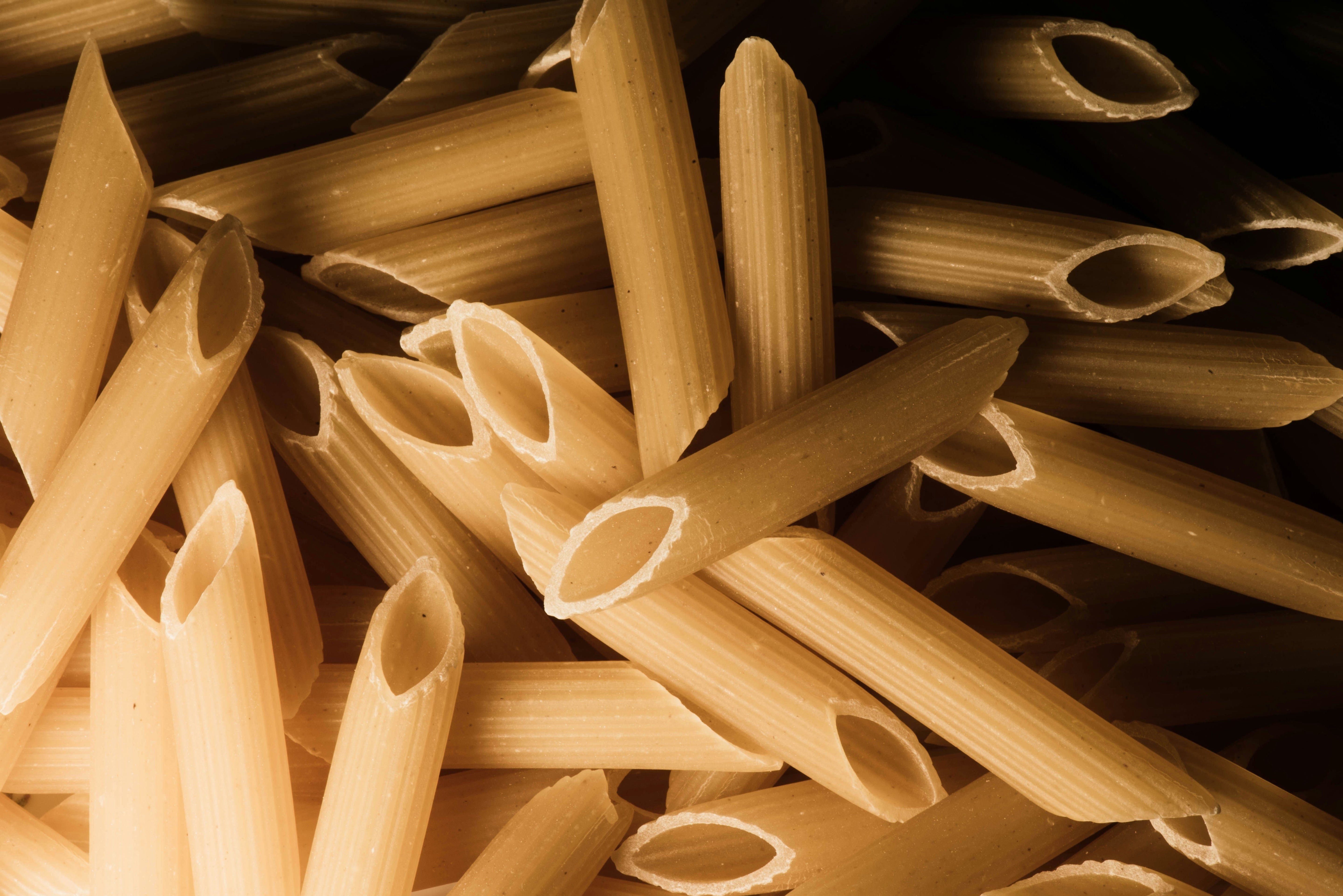 Pile of dried pasta to demonstrate carb loading.