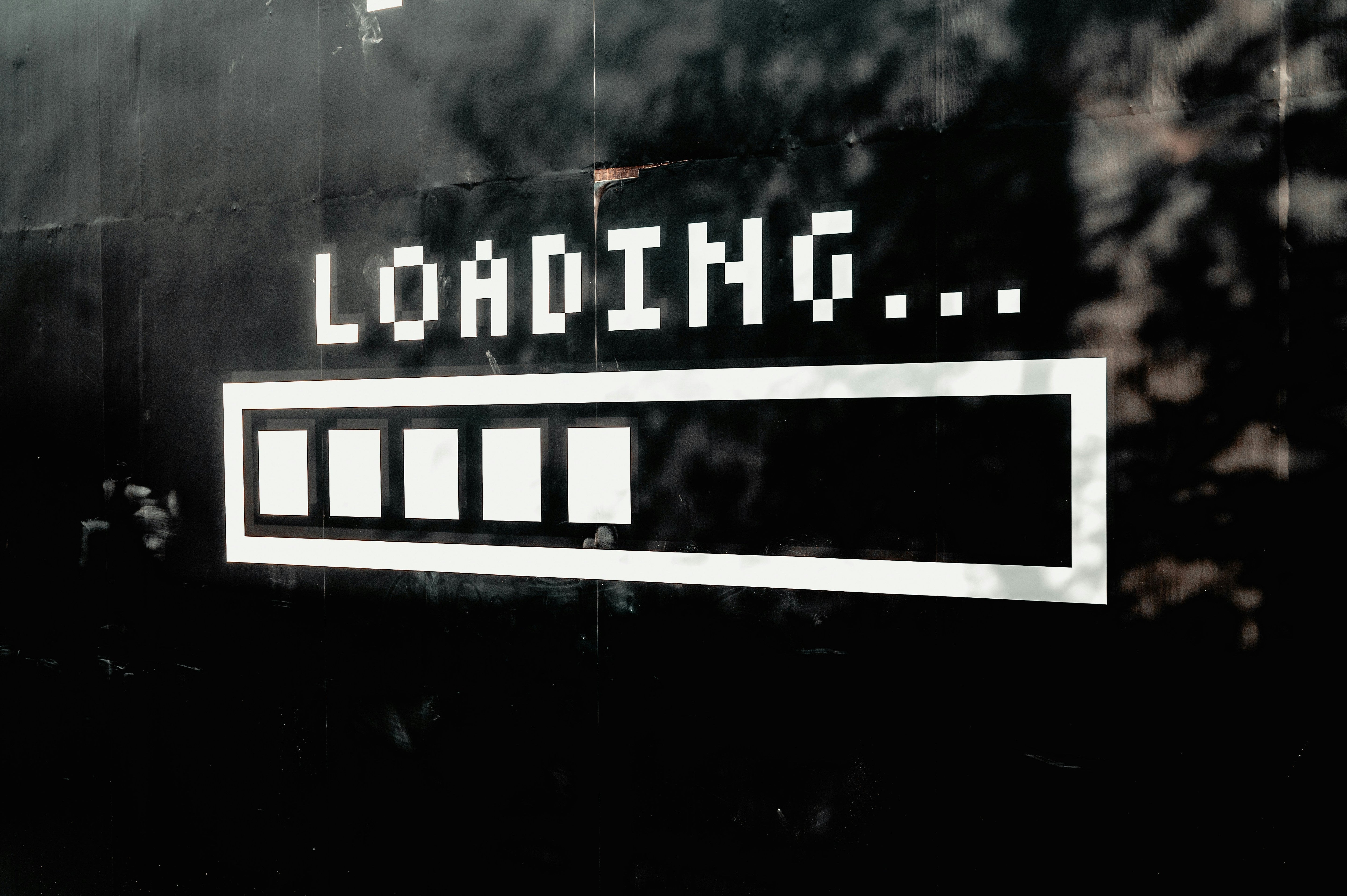 Loading progress bar displayed on a dark screen, illustrating that Shilajit may take time to produce noticeable effects.