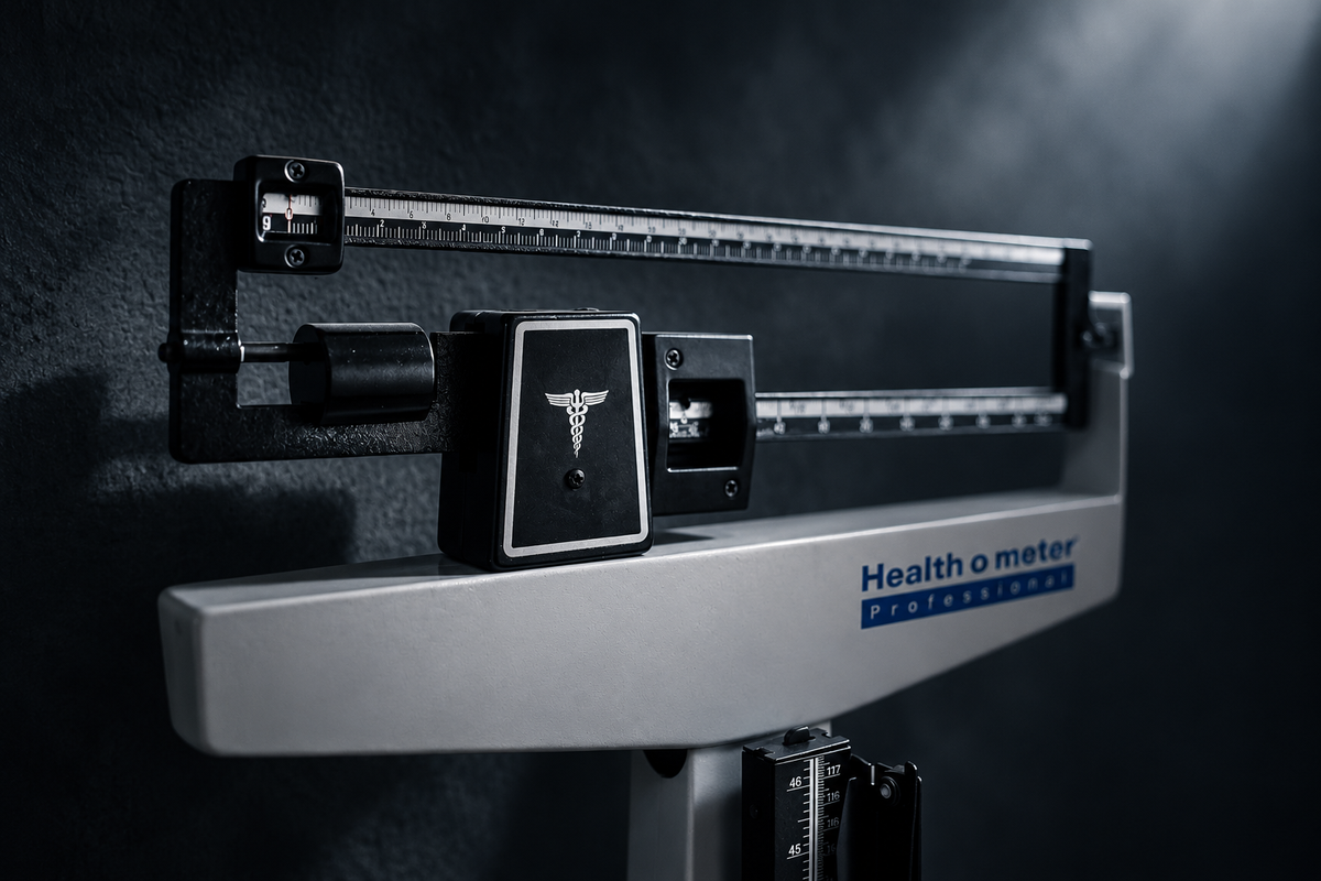 athletic scales against dark background
