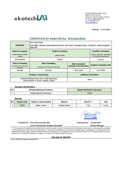Pure Mongolian Shilajit Resin 25g