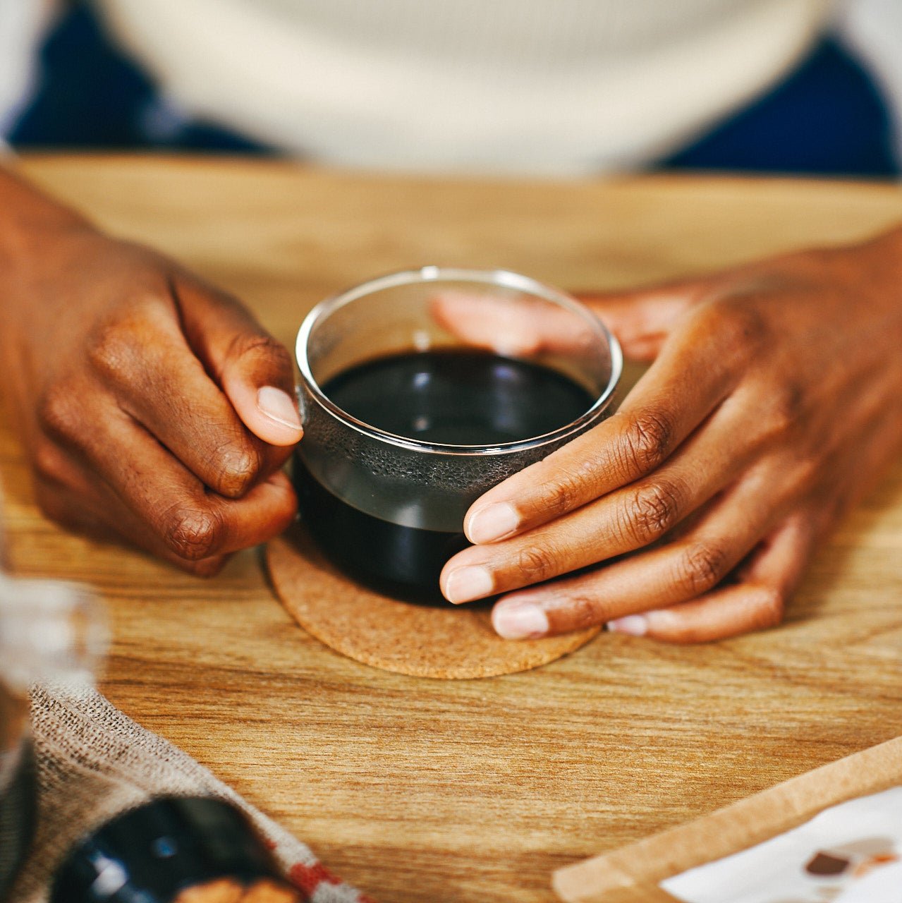Traditional Chaga tea preparation from raw ground Chaga