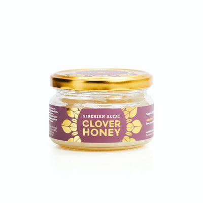 Jar of Siberian Altai clover honey by One Life Foods