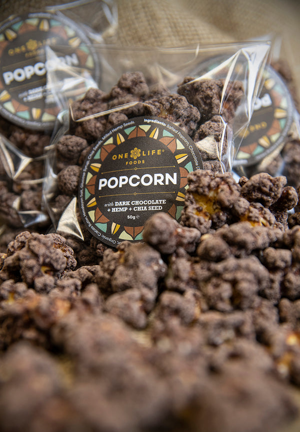 Popcorn - Dark Chocolate, Chia Seed & Milled Hemp Seed