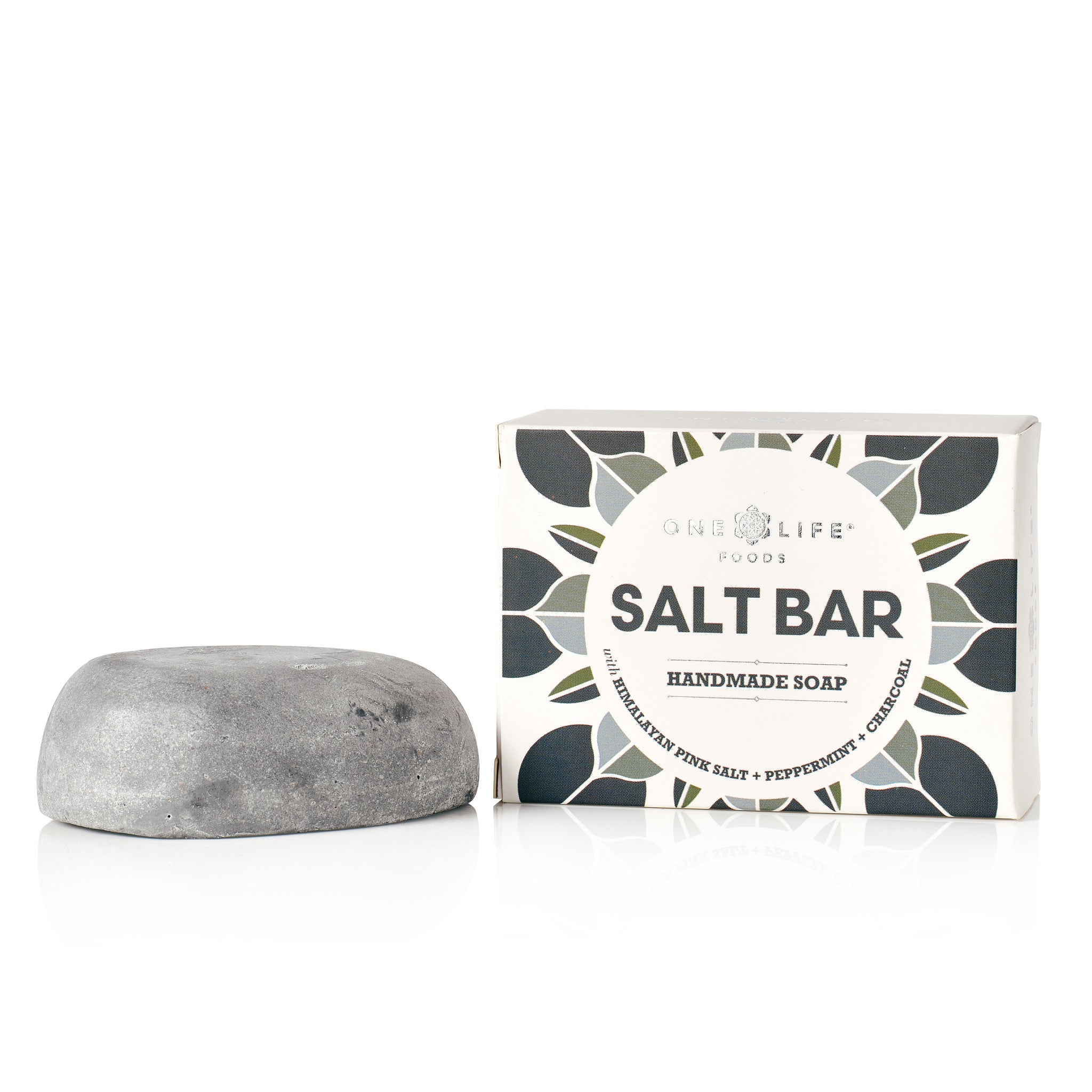Himalayan pink salt, peppermint and charcoal soap bar by One Life Foods