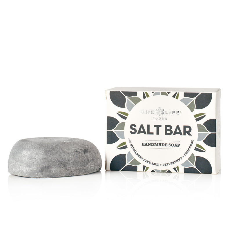 Himalayan Pink Salt + Peppermint Oil + Charcoal Salt Bar Soap